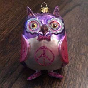 Christmas Holiday Peace Owl Ornament